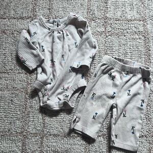 Carter's Beige Ribbed Baby Pants